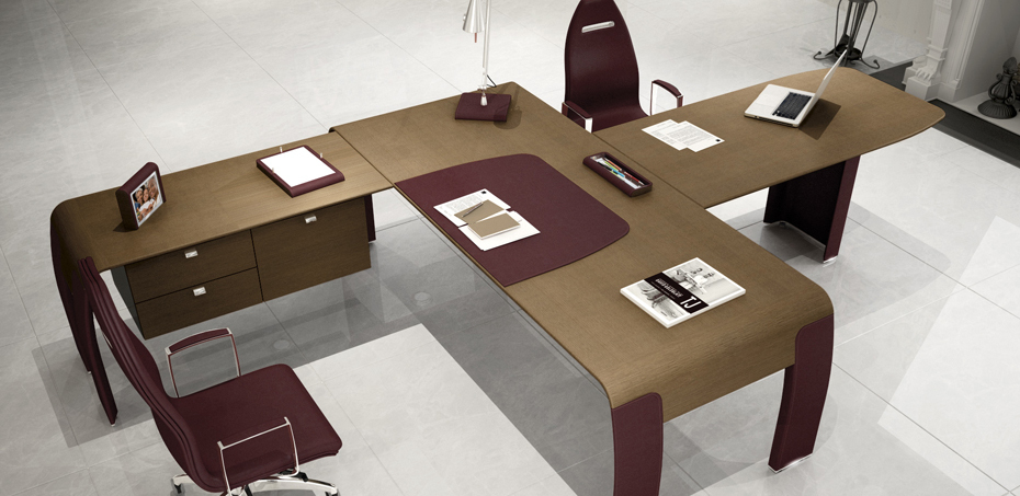 Italian Office Leather Desks Alfa Omega By Codutti