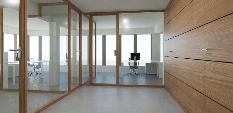 Wood Glass Partition Wall System Nodoo Officefurnitureitaly