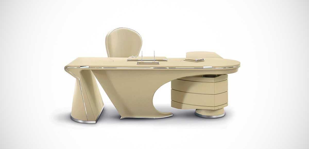 Luxury Top Leather Italian Office Wooden Desk Prior By Mascheroni