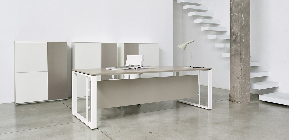 Modern Italian Glass Executive Desk Velvet By Frezza
