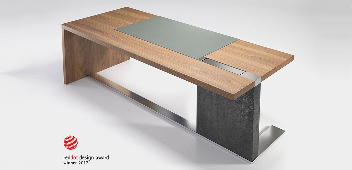 Modern office desk Oyster by Ora Office, design Roberto Danesi