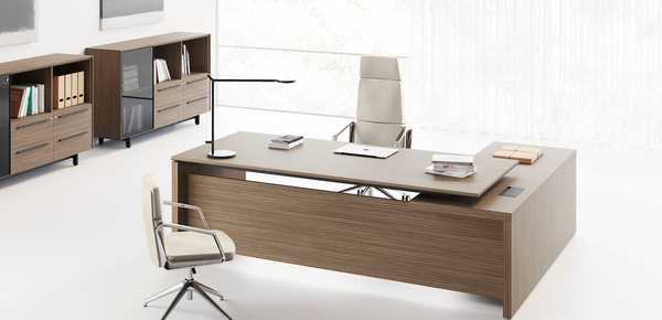 Ultra Modern White Lacquer Executive Desk with Three Drawers - OfficeDesk .com