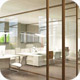 Glass partition wall