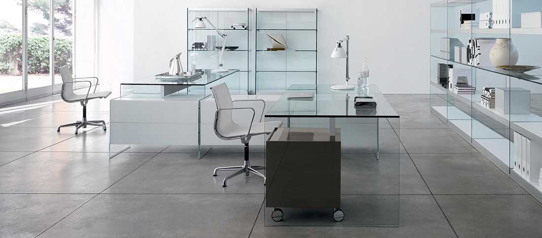 modern glass crystal desks